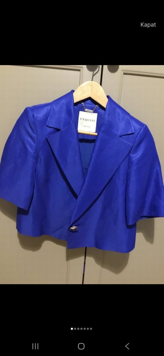 Mavi Mini Kadın Blazer Ceket - Görsel 2