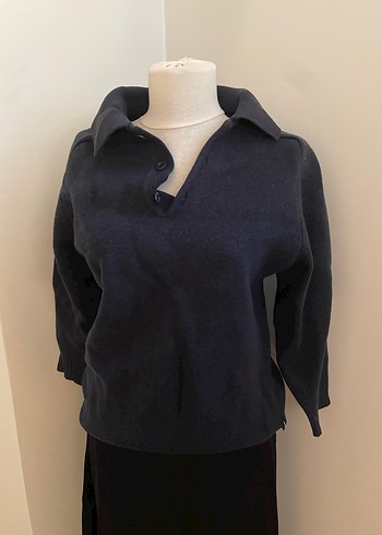 Mavi Jeans Lacivert Uzun Kollu Düğmeli Kazak - Görsel 3