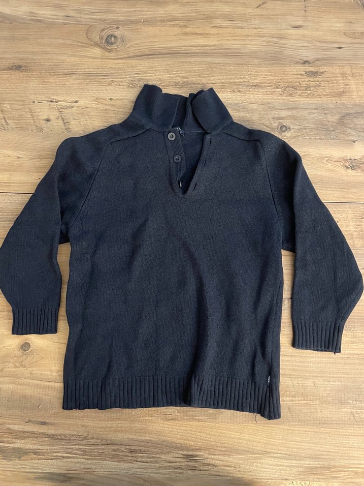 Mavi Jeans Lacivert Uzun Kollu Düğmeli Kazak - Görsel 4