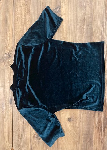 Oxxo Yeşil Kadife Bluz - Görsel 4