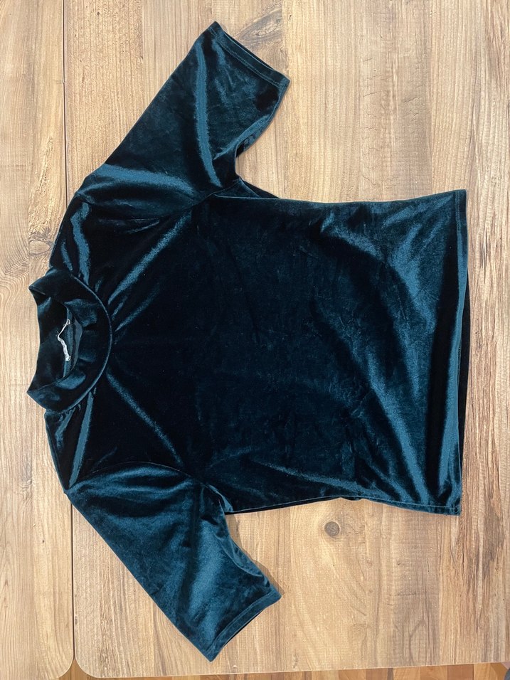 Oxxo Yeşil Kadife Bluz - Görsel 3