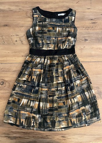 Koton Kemerli Kahverengi Kısa Elbise - Görsel 3