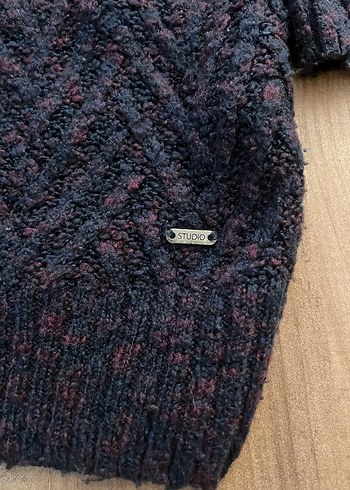 Defacto Unisex Örgü Kazak Yuvarlak Yaka - Görsel 6