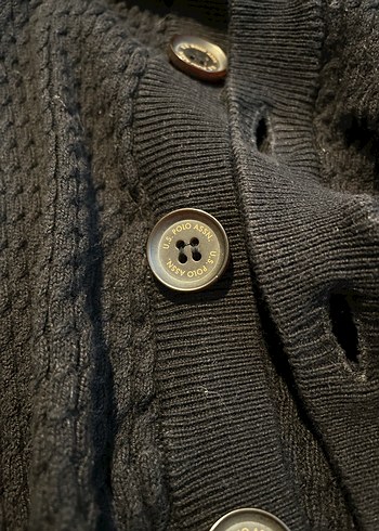 Us Polo Düğmeli Siyah Triko Hırka - Görsel 6