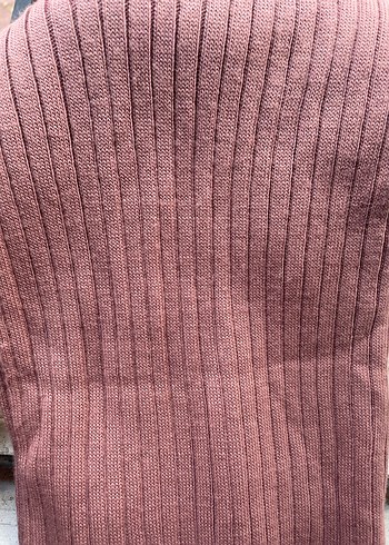 V Yaka Kolsuz Pembe Maxi Elbise - Görsel 6