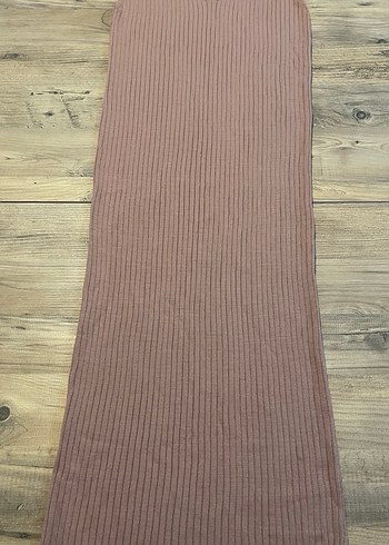 V Yaka Kolsuz Pembe Maxi Elbise - Görsel 5