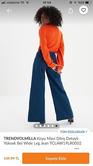 Trendyolmilla mavi wide legpantolon