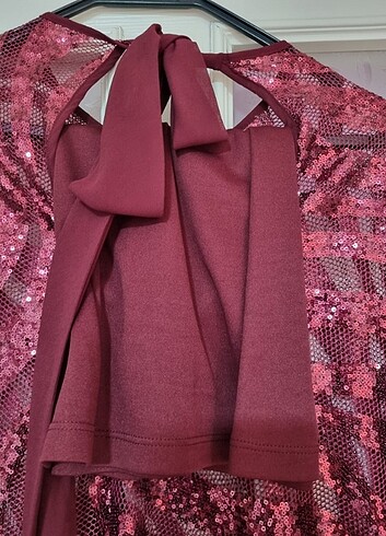 m Beden bordo Renk Şık tişortlü bluz