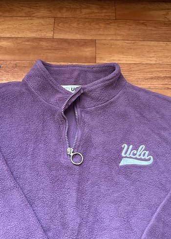 Bershka Mor Yarım Fermuarlı Uzun Kollu Sweatshirt