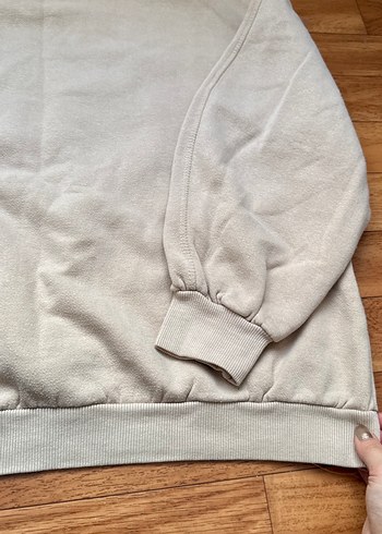 s Beden camel Renk Bej Yüksek Yakalı Kadın Sweatshirt