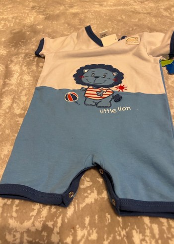 Kısa Kollu Erkek Bebek Tulum - Aslan Desenli - Görsel 6