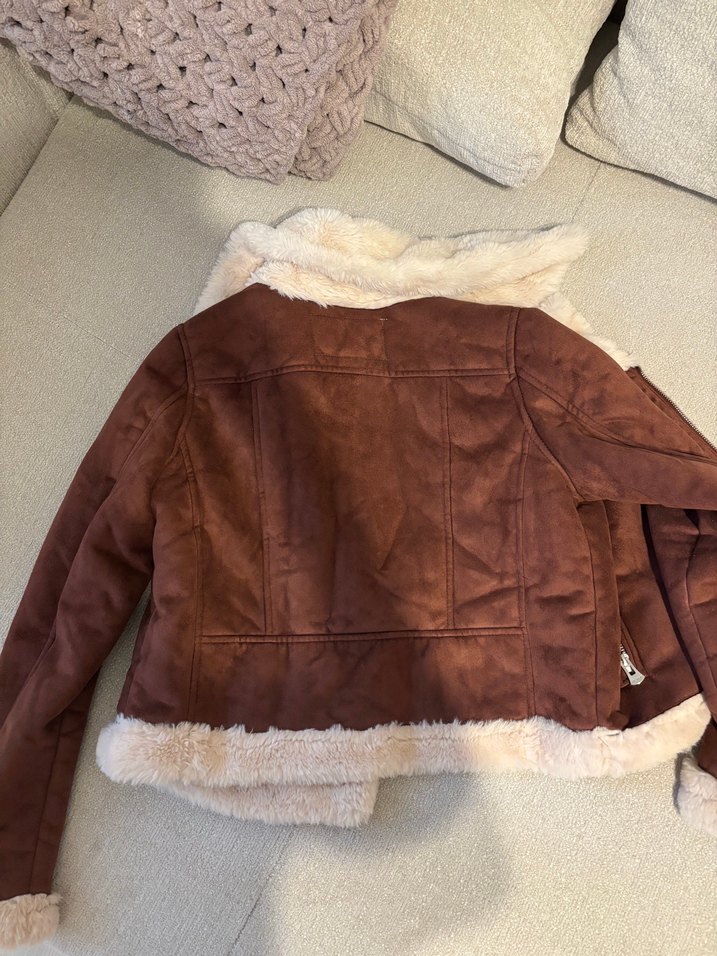 Kürk Detaylı Süet Kadın Ceket - Görsel 5