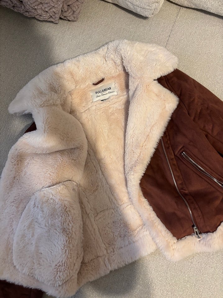 Kürk Detaylı Süet Kadın Ceket - Görsel 2