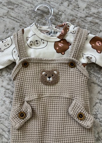 Kahverengi  Bebek Tulum Tişört Takım - Görsel 2