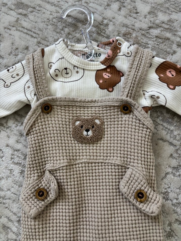 Kahverengi  Bebek Tulum Tişört Takım - Görsel 2