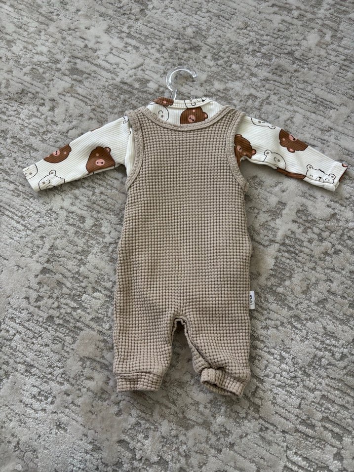 Kahverengi  Bebek Tulum Tişört Takım - Görsel 3