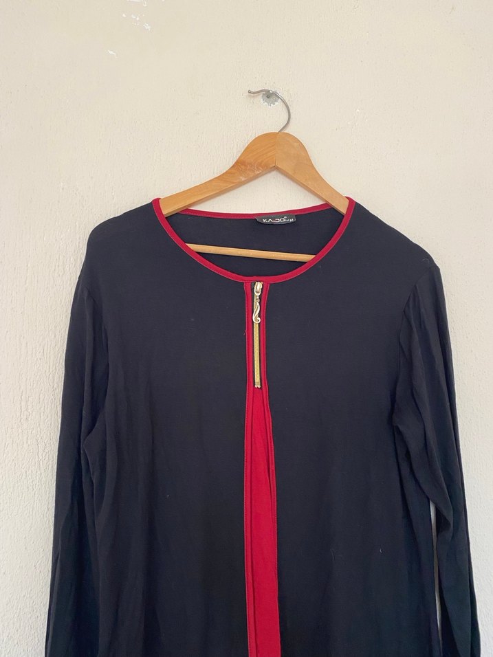 Fermuarlı Siyah Uzun Kollu tunik - Görsel 2