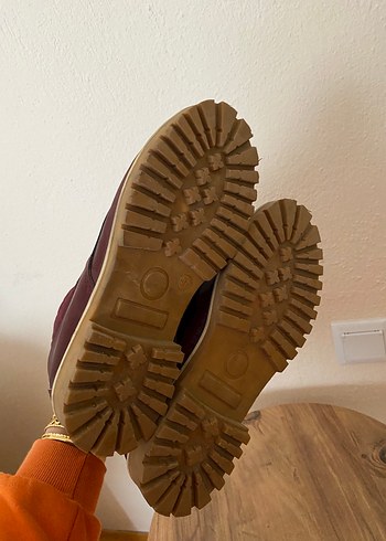 Bordo Süet Bağcıklı Kadın Bot - Görsel 5