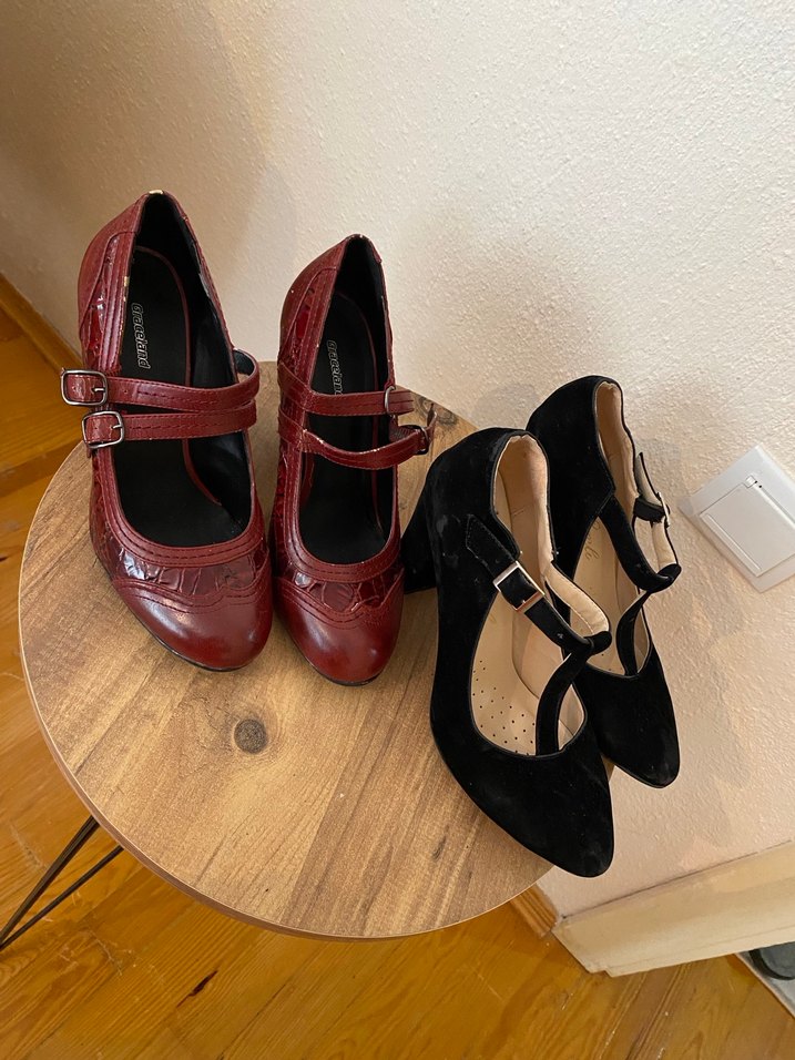 Bordo Vintage Tokalı Süet Stiletto - Görsel 2