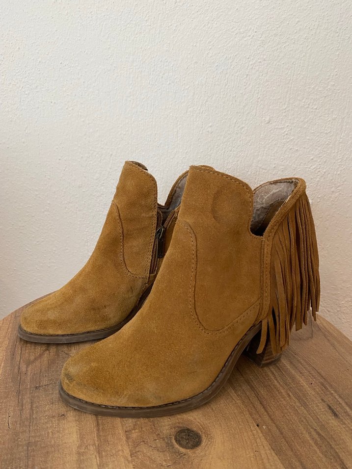 Püsküllü Süet Kahverengi Kadın Bot - Görsel 2