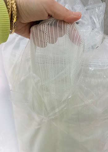 Beyaz Düz Modern Tül Perde - Görsel 5