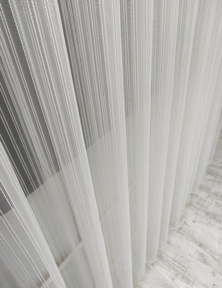 Beyaz Düz Modern Tül Perde - Görsel 3
