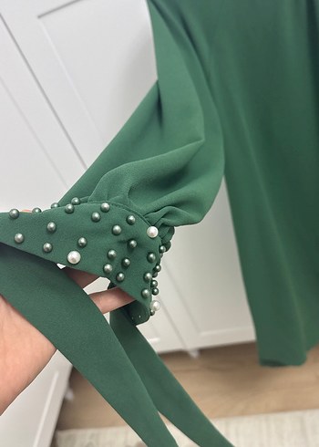 Yeşil Uzun Kollu Salaş Tunik - Görsel 2