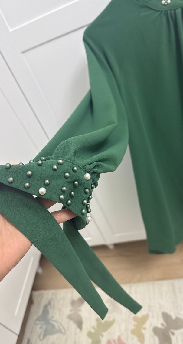 Yeşil Uzun Kollu Salaş Tunik - Görsel 2