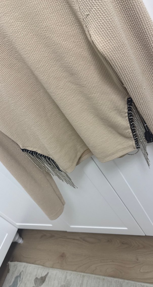 Bej Kadın Kısa Triko Kazak - Görsel 4