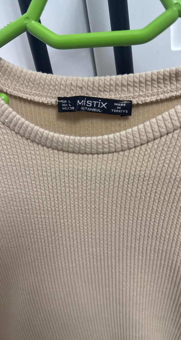 Bej Kadın Kısa Triko Kazak - Görsel 3