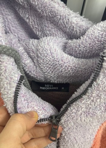 Kadın Çok Renkli Kapüşonlu Peluş Sweatshirt - Görsel 3