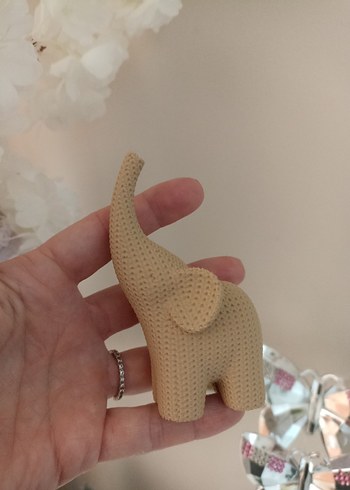 Bej ve Beyaz Fil Figürleri - Görsel 3