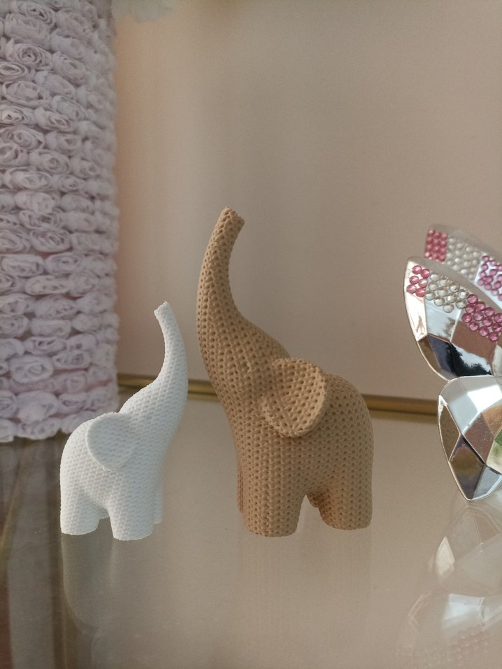 Bej ve Beyaz Fil Figürleri - Görsel 2