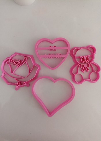 sevgililer günü Pembe Renkli Kek Kalıbı Seti - Görsel 2