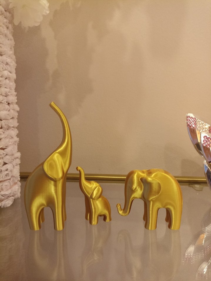 Parlak Altın Renkli Fil Figürleri Seti - Görsel 3