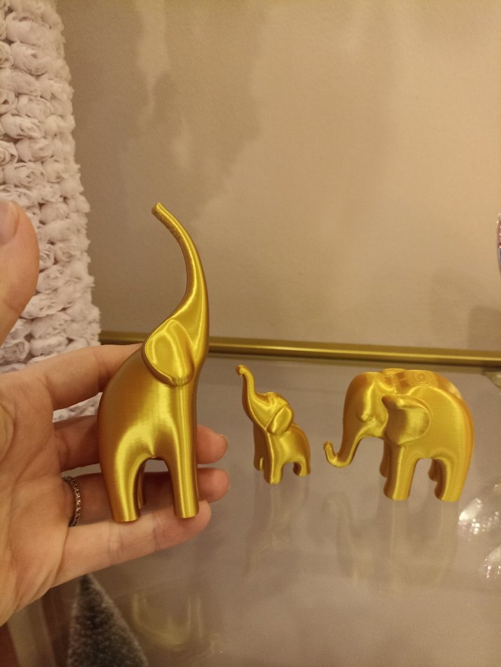 Parlak Altın Renkli Fil Figürleri Seti - Görsel 2