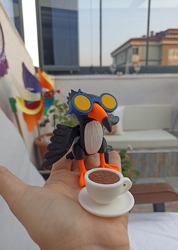 Beden frulli frulla Kahverengi Figürlü Kuş Aksiyon Figürü