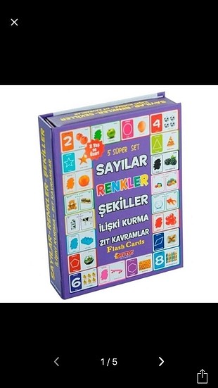 Sayılar renkler şekiller ilişki kurma zıt kavramlar kartları oyu
