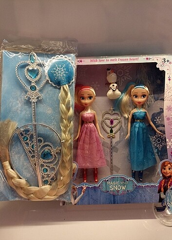  Bebekler ve Elsa taç ve aksesuarları 