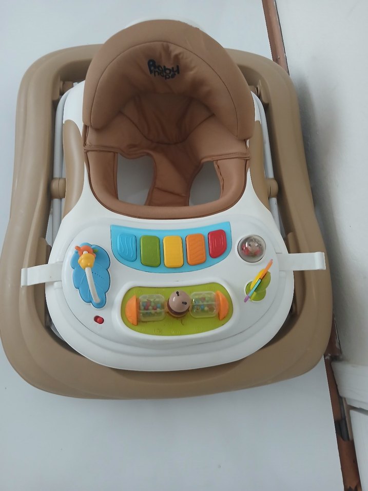 Bej Bebek Yürüteci Katlanabilir Model - Görsel 2