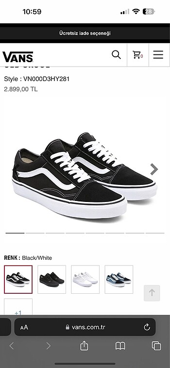 Vans orijinal ayakkabı