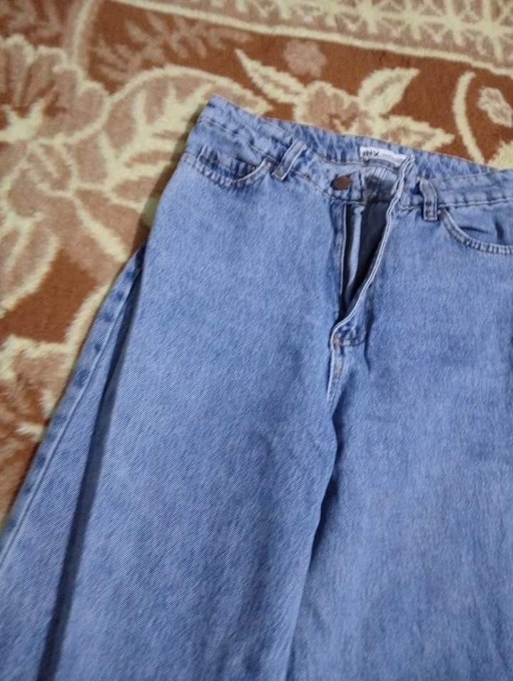 Gri Rahat Kesim Midi Kadın Kot Pantolon - Görsel 2