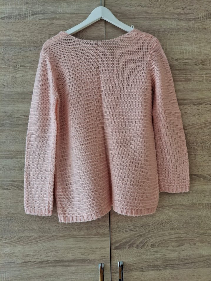 Pembe V Yaka Kadın Kazak - Görsel 2