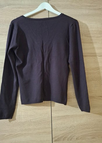 More & More Düğmeli V Yaka Kahverengi Kadın Hırka - Görsel 2