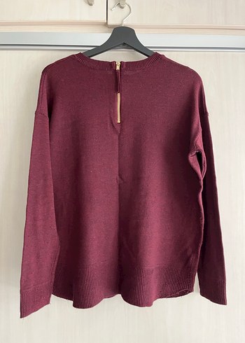 H&M Bordo Kadın Yün Kazak, Salaş Kesim - Görsel 2