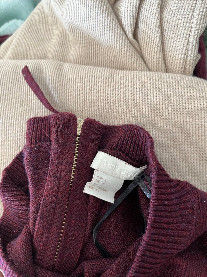 H&M Bordo Kadın Yün Kazak, Salaş Kesim - Görsel 3