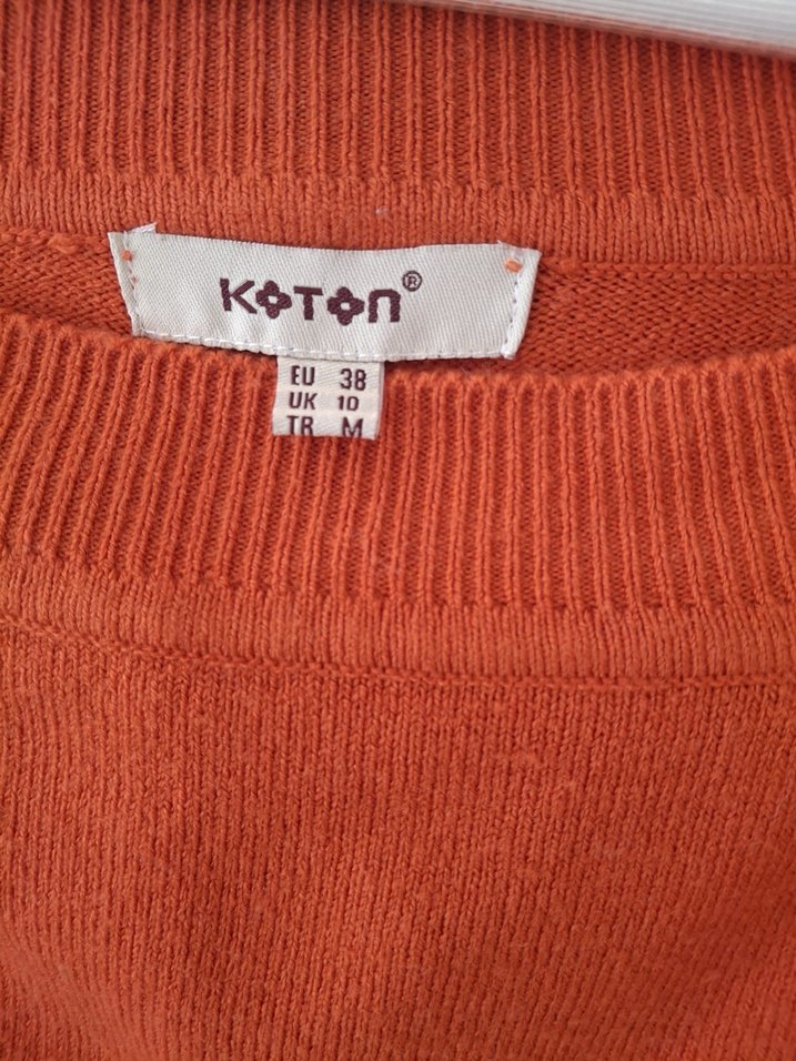 Kadın Turuncu Uzun Kollu Kazak - Görsel 2