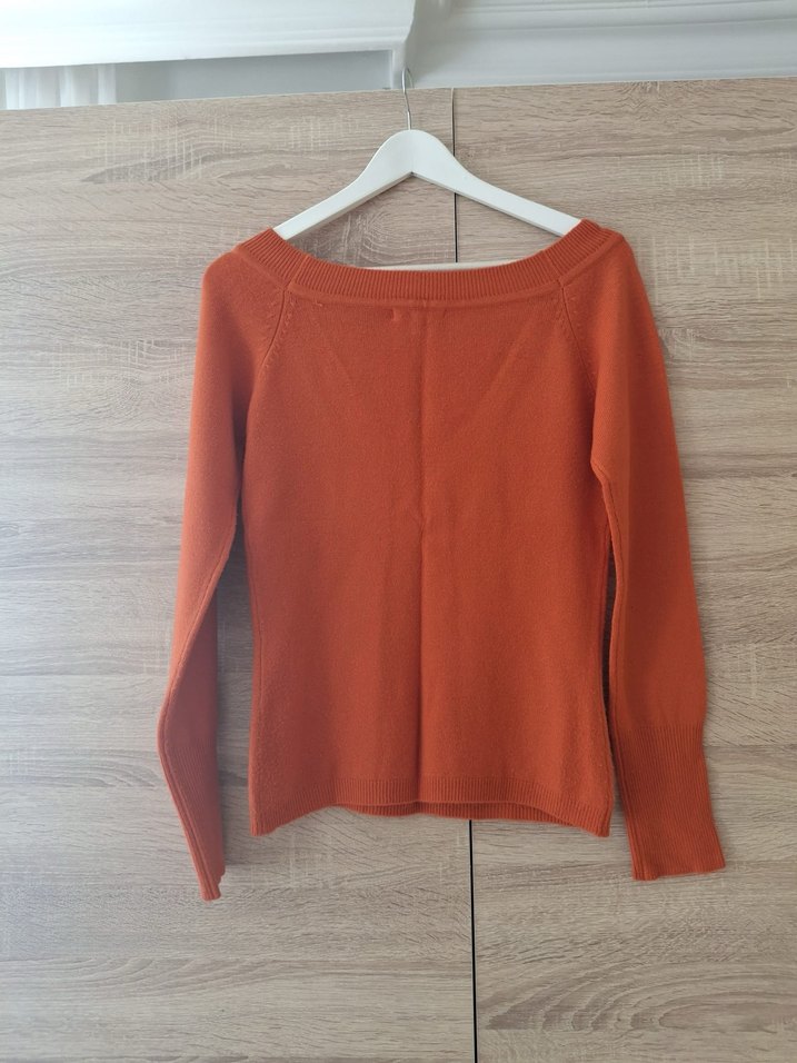 Kadın Turuncu Uzun Kollu Kazak - Görsel 3