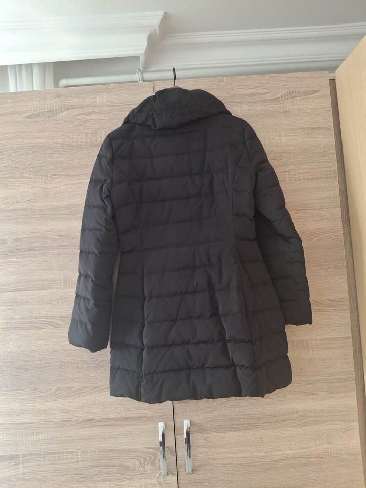 Zara Düğmeli Siyah Kadın Kışlık Mont - Görsel 2