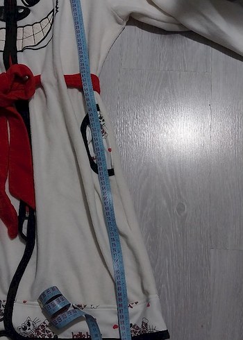 Uzun Kollu Beyaz Midi Kadın Sabahlık - Görsel 5